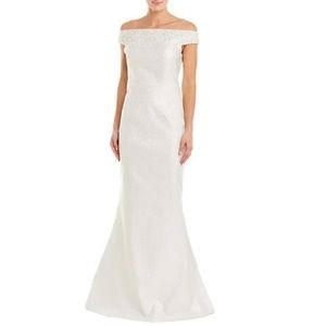 Teri Jon Beaded Jacquard Dress